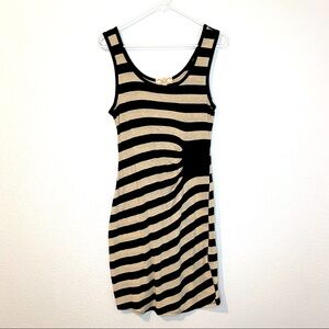 Pink Rose striped midi dress